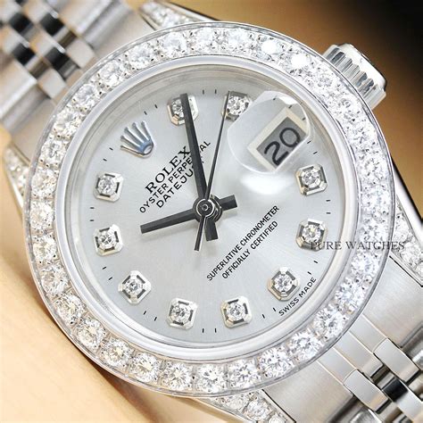 ladies datejust rolex diamond bezel.